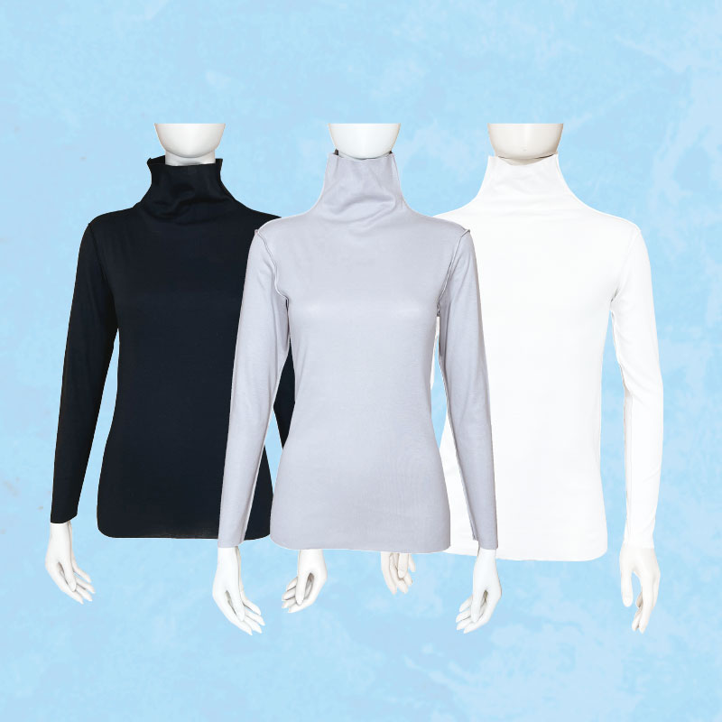 長袖タートルサポートインナー  綿100%