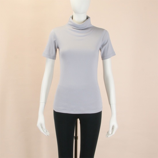 綿100 のレディス半袖インナータートル 縫い目が表 肌にやさしい素材と縫製のクオーレ アモーレ