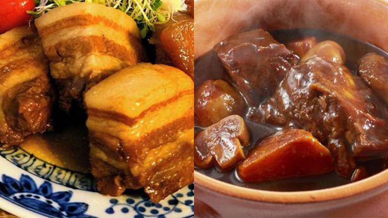 【小川フード＆サービス株式会社】＜送料無料＞小川の国産ビーフシチューと白姫豚角煮