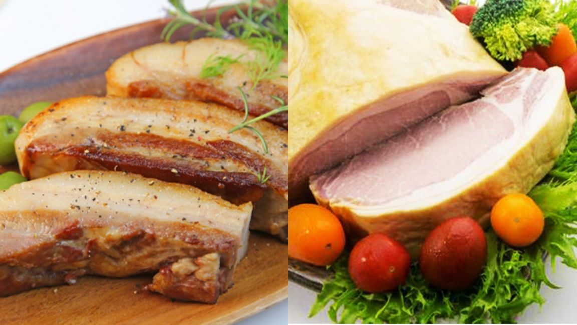 【小川フード＆サービス】＜送料無料＞小川の国産豚ハム2種とベーコン