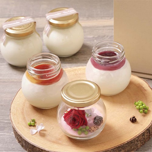 【穴太商店】＜母の日＞南房プリン 恋と5個+お花セット