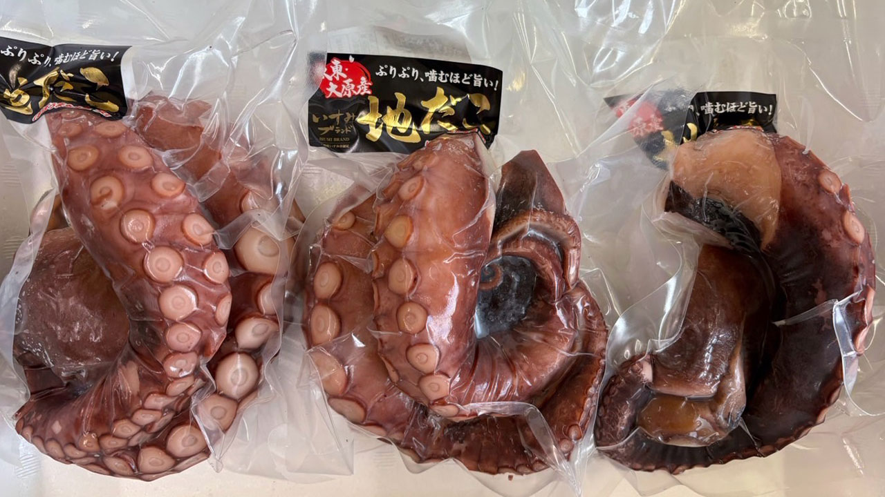 【ぼうまた水産】地だこ足真空パック（1.1kg～1.3kg）