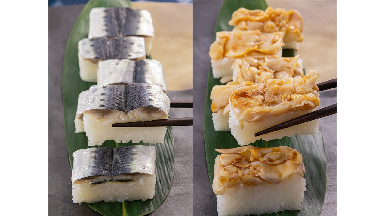 【ヤマニの台所】押し寿司2種（はまぐり・いわし）