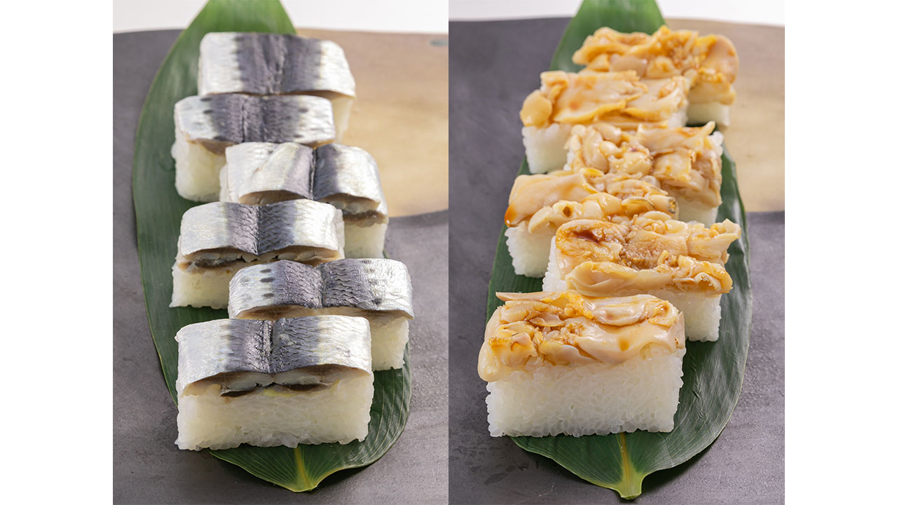 【ヤマニの台所】押し寿司2種（はまぐり・いわし）