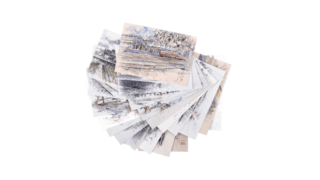 【小湊鐵道】小湊鐵道駅舎の風景絵はがき20枚セット <メール便対応A>