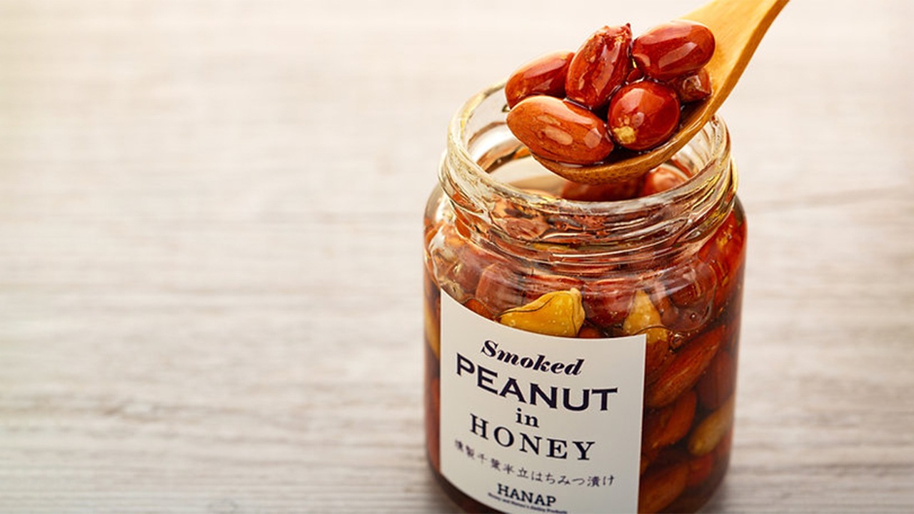 【HANAP】燻製落花生（千葉半立）はちみつ漬け　120g