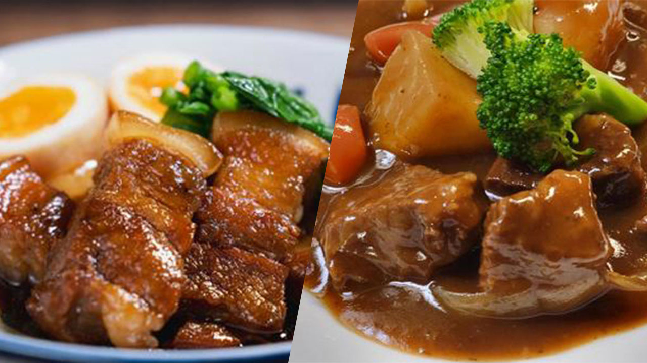 【小川フード＆サービス】＜送料無料＞小川の国産ビーフシチューと白姫豚角煮