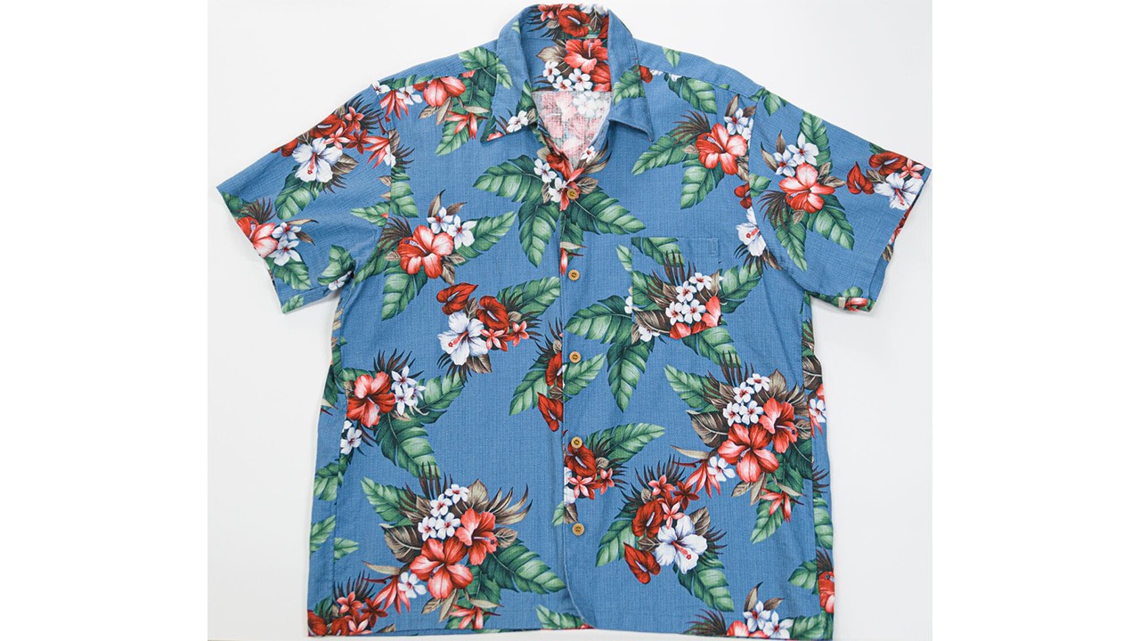 【内房スバルソーイング】南房総アロハシャツ<プリペラ生地、アッシュブルー>