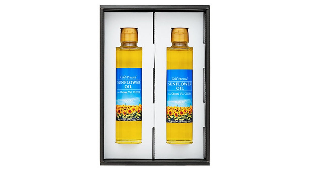 【HANAP】【化粧箱入り/熨斗・リボン対応】千葉県産ひまわり油ギフトセット(165g×2)