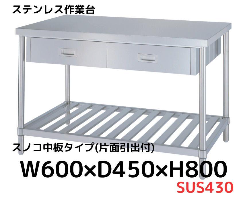 業務用ステンレス作業台　　Ｗ７５０　　（８） 業務用ステンレス作業台 W750 （8） 業務用ステンレス作業