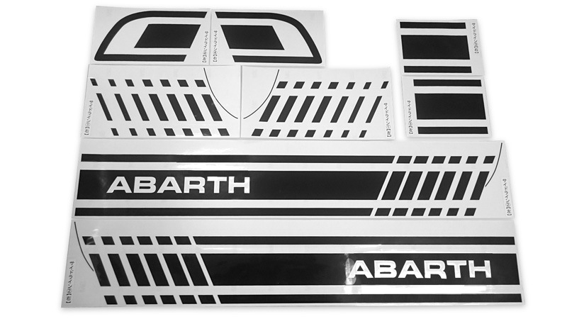 【開封(パッケージに汚れあり)商品】 ASSPIDE サイドデカール ブラック ABARTH500・595