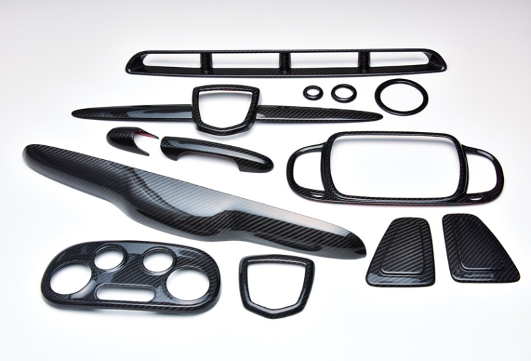 【おすすめチューニングセット】 GRU スーパードライカーボン MTAシフトカバー & ウィンドースイッチカバー セット【ABARTH500・595・695】【Fiat500オートエアコン車】