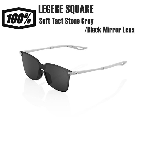100% ワンハンドレッド LEGERE SQUARE - Soft Tact Stone Grey/Black Mirror Lens
