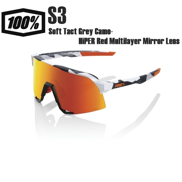 100% ワンハンドレッド S3 Soft Tact Grey Camo-HiPER Red Multilayer 