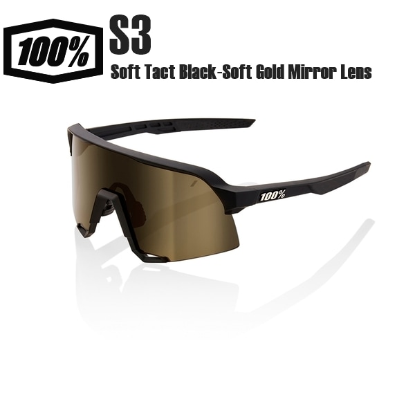 100% ワンハンドレッド S3 サングラス 100% ワンハンドレッド S3 Soft Tact Black-Soft Gold Mirror Lens