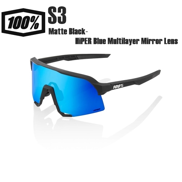 100% ワンハンドレッド S3 Matte Black-HiPER Blue Multilayer Mirror