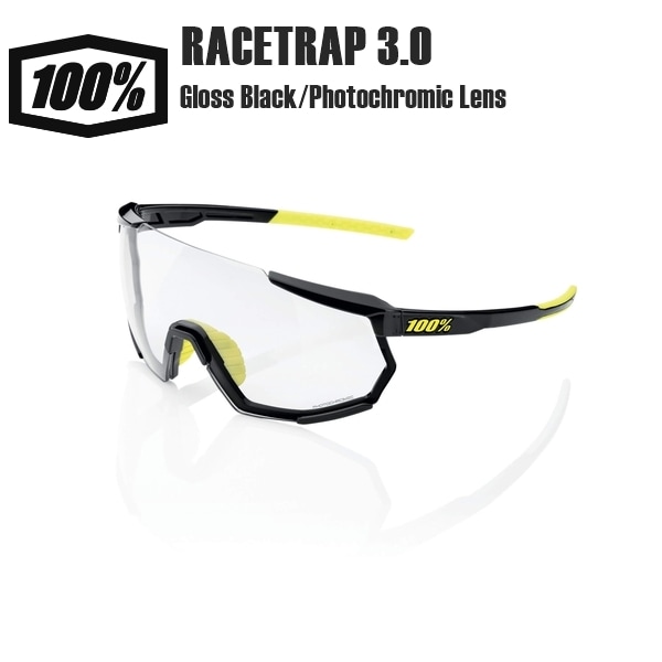 100% ワンハンドレッド RACETRAP 3.0 - Gloss Black/Photochromic Lens