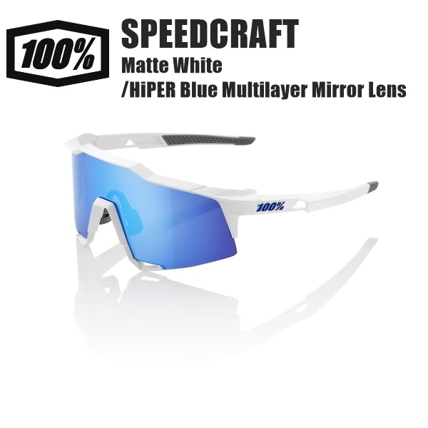 100% ワンハンドレッド SPEEDCRAFT スピードクラフト Matte White/HiPER Blue Multilayer Mirror Lens