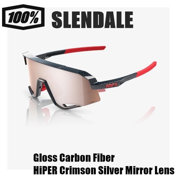 100% ワンハンドレッド SLENDALE スレンデール Gloss Carbon Fiber HiPER Crimson Silver Mirror Lens