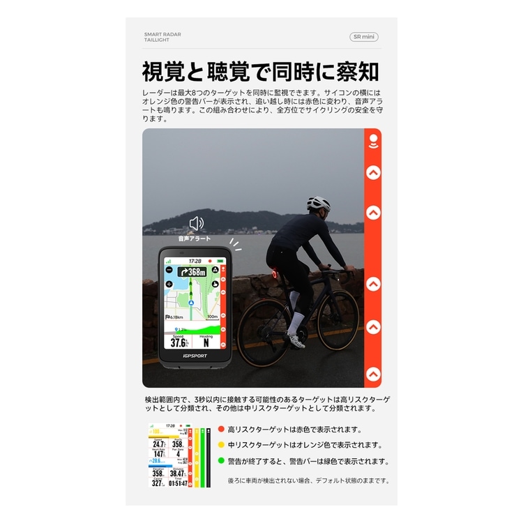 iGPSPORT アイジーピースポーツ リアライト SR mini スマートレーダー