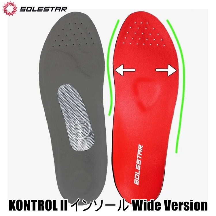 Solestar ソールスター KONTROL ll インソール Wide Version レッド/グレー
