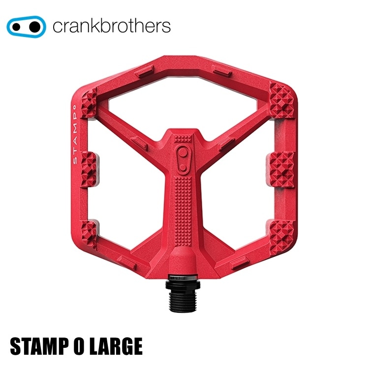 CrankBrothers クランクブラザーズ スタンプ 0 ペダル ブライトレッド ラージ 17056
