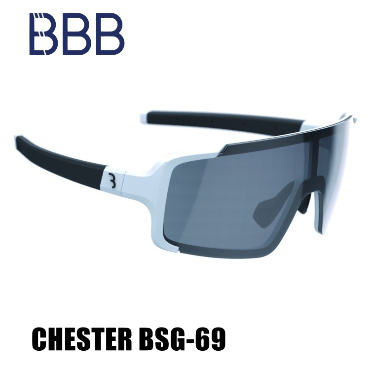 BBB ビービービー CHESTER BSG-69 ホワイト/スモークフラッシュミラー マットホワイト チェスター