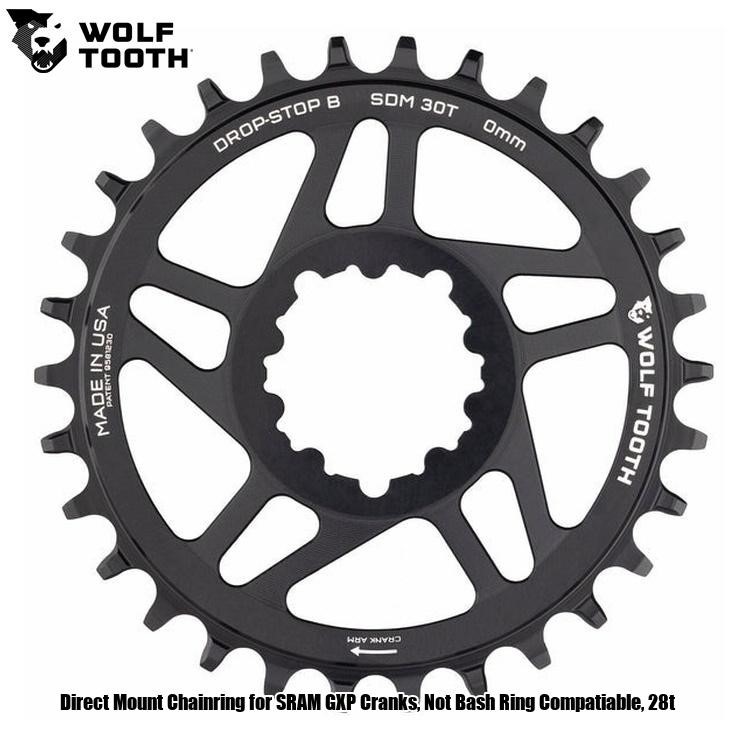 WOLF TOOTH ウルフトゥース Direct Mount Chainring for SRAM GXP Cranks, Not Bash Ring Compatiable, 28t