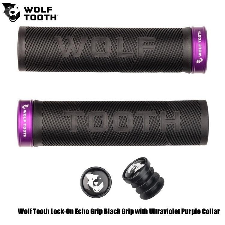 WOLF TOOTH ウルフトゥース Wolf Tooth Lock-On Echo Grip Black Grip with Ultraviolet Purple Collar