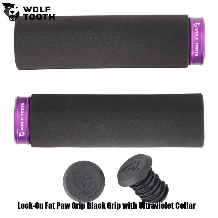 (取寄) ウルフトゥースコンポーネンツ ロック-オン ファット ポウ グリップ Wolf Tooth Components Lock-On Fat Paw Grip Black Grip/Ultraviolet Purple Collar WOLF TOOTH ウルフトゥース Lock-On Fat Paw Grip Black Grip with