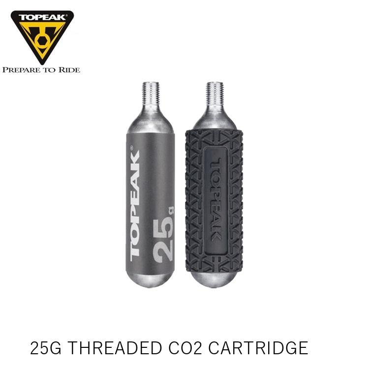 TOPEAK トピーク 25G THREADED CO2 CARTRIDGE ネジ付 カートリッジ 2本セット スリーブ付 YPP20100