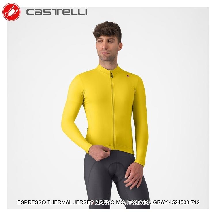 CASTELLI カステリ ESPRESSO THERMAL JERSEY MANGO MOJITO/DARK GRAY 4524508-712