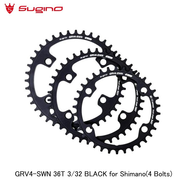 Sugino スギノ GRV4-SWN 36T 3/32 BLACK for Shimano(4 Bolts)