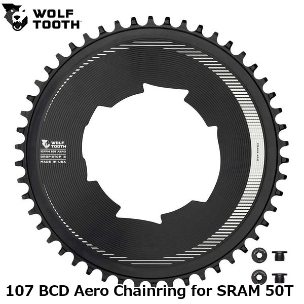 WOLF TOOTH　ウルフトゥース 107 BCD Aero Chainring for SRAM 50T
