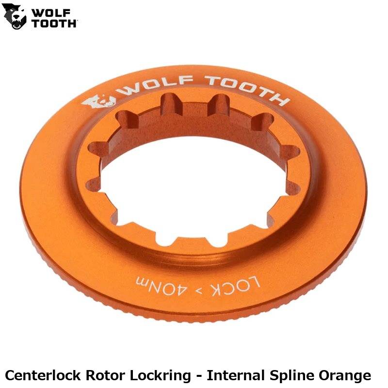 WOLF TOOTH　ウルフトゥース Centerlock Rotor Lockring - Internal Spline Orange