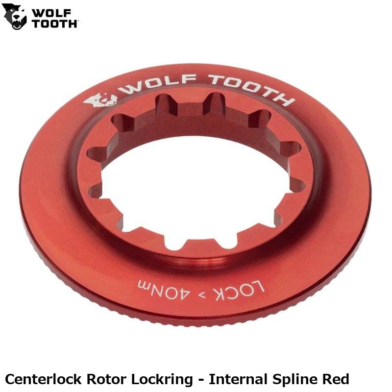 WOLF TOOTH　ウルフトゥース Centerlock Rotor Lockring - Internal Spline Red