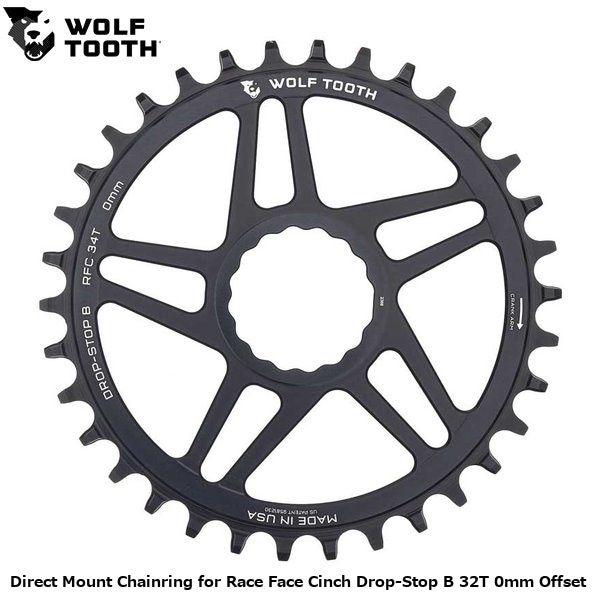 WOLF TOOTH　ウルフトゥース Direct Mount Chainring for Race Face Cinch Drop-Stop B 32T 0mm Offset