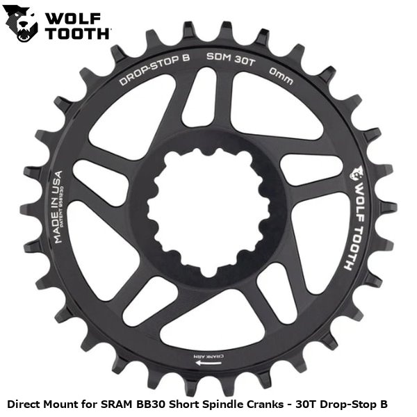 WOLF TOOTH　ウルフトゥース Direct Mount for SRAM BB30 Short Spindle Cranks - 30T Drop-Stop B