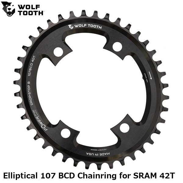WOLF TOOTH ウルフトゥース Elliptical 107 BCD Chainring for SRAM 42T