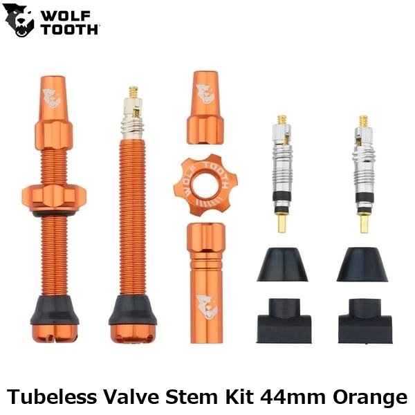 WOLF TOOTH ウルフトゥース Tubeless Valve Stem Kit 44mm Orange