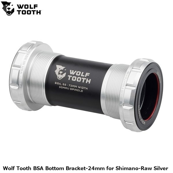 WOLF TOOTH ウルフトゥース Wolf Tooth BSA Bottom Bracket-24mm for Shimano-Raw Silver