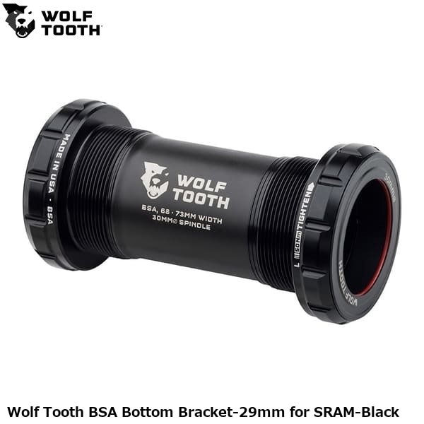 WOLF TOOTH ウルフトゥース Wolf Tooth BSA Bottom Bracket-29mm for SRAM-Black