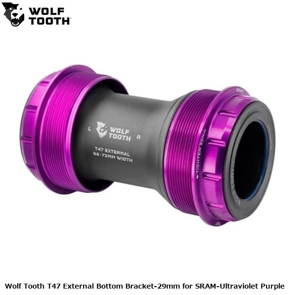 WOLF TOOTH ウルフトゥース Wolf Tooth T47 External Bottom Bracket-29mm for SRAM-Ultraviolet Purple