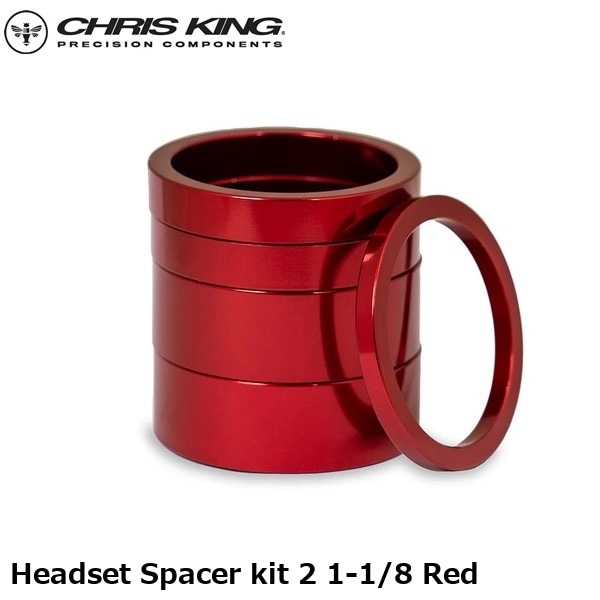 CHRISKING クリスキング Headset Spacer kit 2 1-1/8 Red