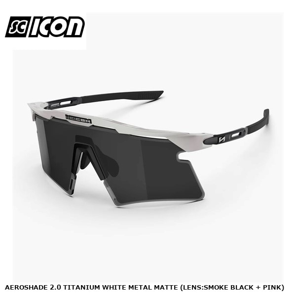 SCICONSPORTS シーコン AEROSHADE 2.0 TITANIUM WHITE METAL MATTE (LENS:SMOKE BLACK + PINK)
