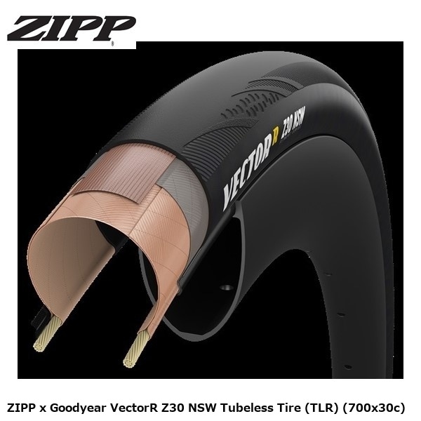 ZIPP ジップ ZIPP x Goodyear VectorR Z30 NSW Tubeless Tire (TLR) (700x30c)