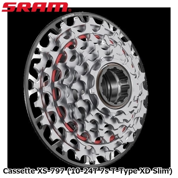 SRAM スラム Cassette XS-797 (10-24T 7s T-Type XD Slim)