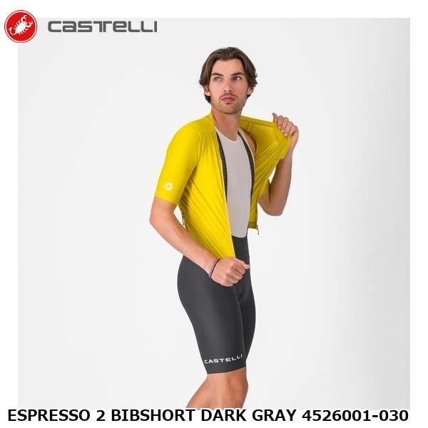 CASTELLI カステリ ESPRESSO 2 BIBSHORT DARK GRAY 4526001-030