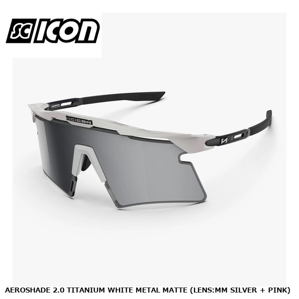 SCICONSPORTS シーコン AEROSHADE 2.0 TITANIUM WHITE METAL MATTE (LENS:MM SILVER + PINK)