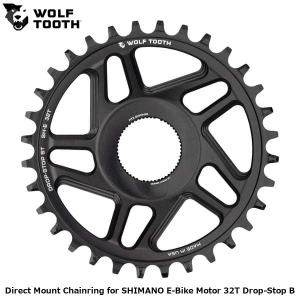 WOLF TOOTH ウルフトゥース Direct Mount Chainring for SHIMANO E-Bike Motor 32T Drop-Stop B